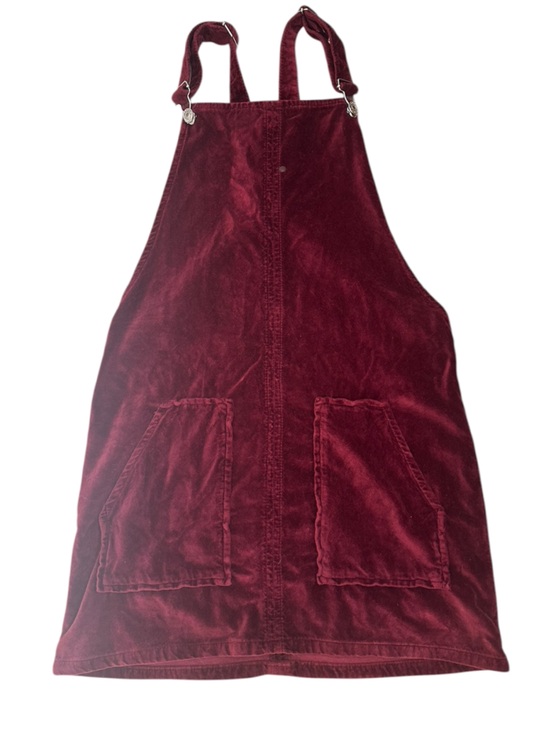 Topshop Dresses & Skirts - Top shot Moto Velvet Pinafore Overall Dress in Deep Burgundy Size 4